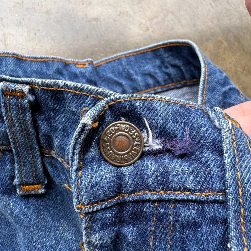 Vintage Levis 517 Orange Tab Mens 33x29 Blue Denim Bootcut Flare Jeans 70s 80s - Picture 5 of 8